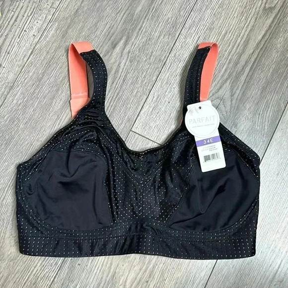 Parfait Sz 34DDD Power Fit High-Impact Underwire Sports Bra  Black Blush - Picture 4 of 10